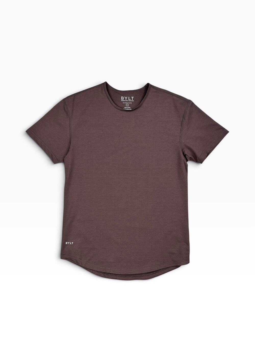 BYLT Signature Drop Cut Luxe Tee Brown — Size Large
